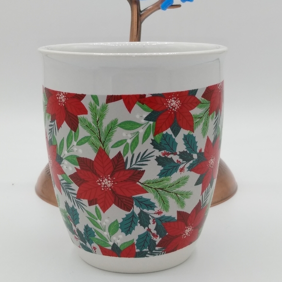 Royal Norfolk Poinsettia Christmas Holiday Oversized Coffee Mug 14oz Stoneware - Picture 2 of 10